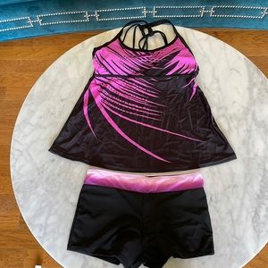 Tankini Black/Purple/Pink